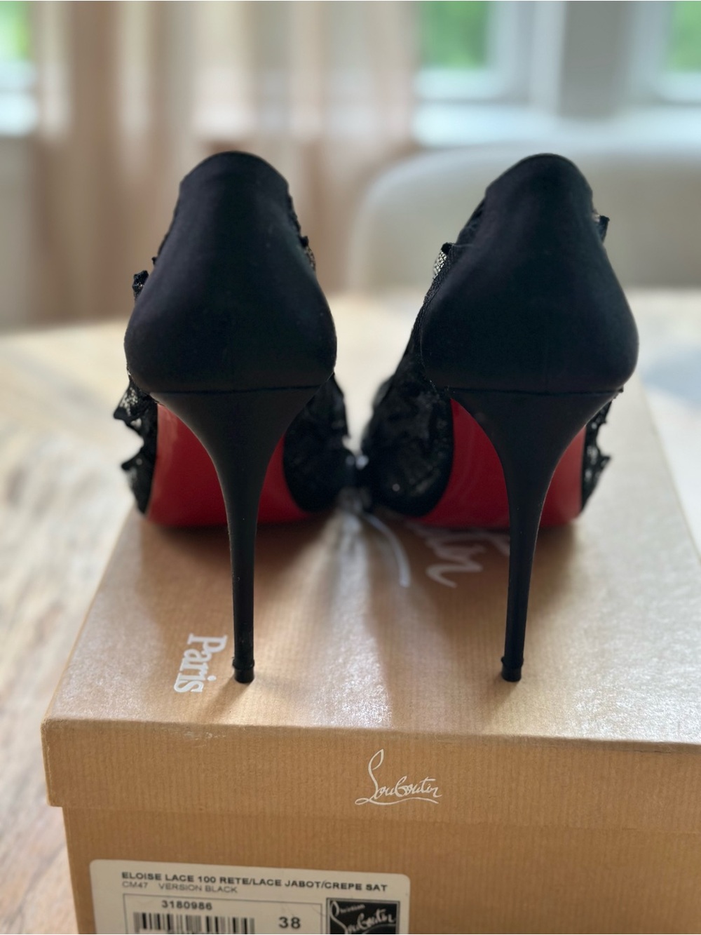 Christian Louboutin Eloise Lace 100 Pumps Black 38 - Picture 3 of 9